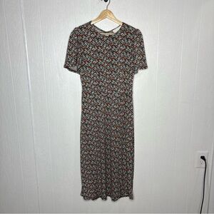 Superfoxx geometric midi short sleeve dress size small
